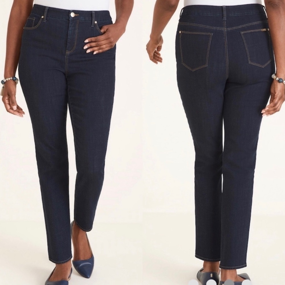 Chico’s So Slimming Girlfriend Slim Leg Jeans- Sz 16